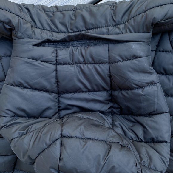 Zara Removable Hood Puffer Jacket Women Sz L Black Neutral Quilted Everyday - Picture 12 of 15